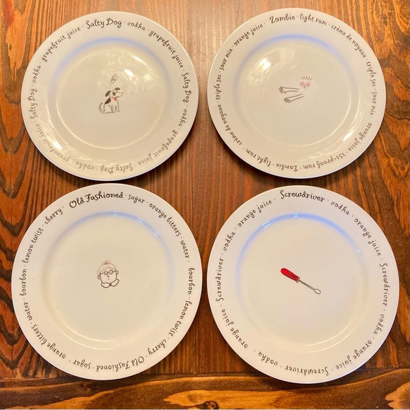 Pottery Barn Bar Lingo Plate Set - Picture 2 of 11